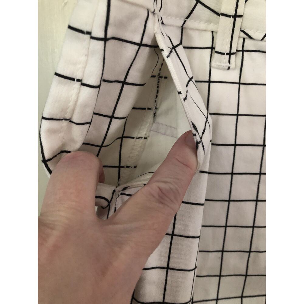 NYDJ Not Your Daughters Windowpane Grid Twill Ankle Pants Black White Size 10 - Picture 5 of 13
